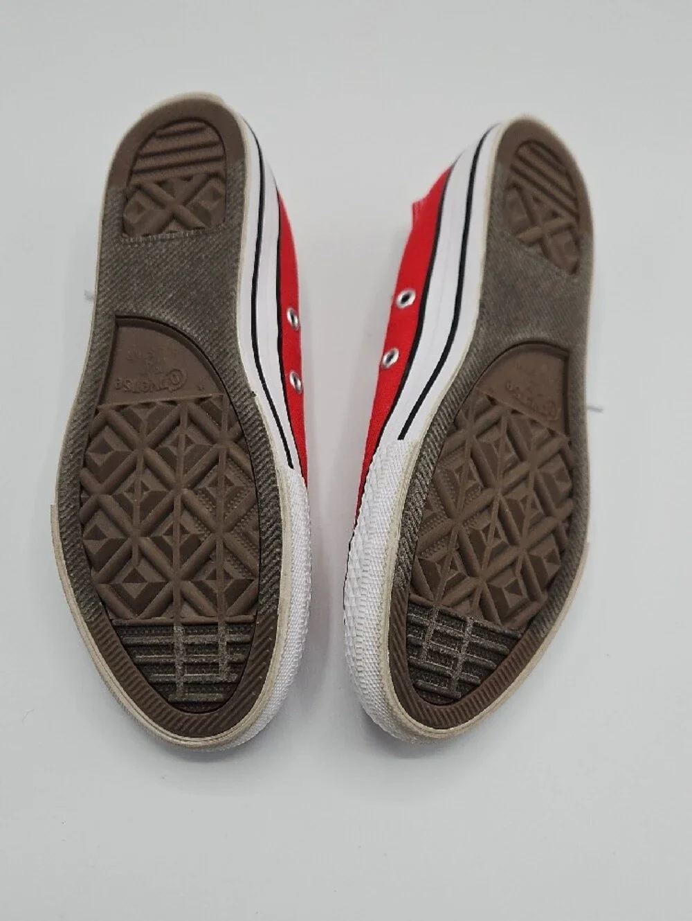 Converse Kids Red Canvas Lace-Up Sneakers with White Soles